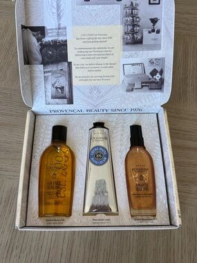 LOccitane Amande Shower Oil + Shimmering Oil + Hand Cream FULL SIZE Combo NEW